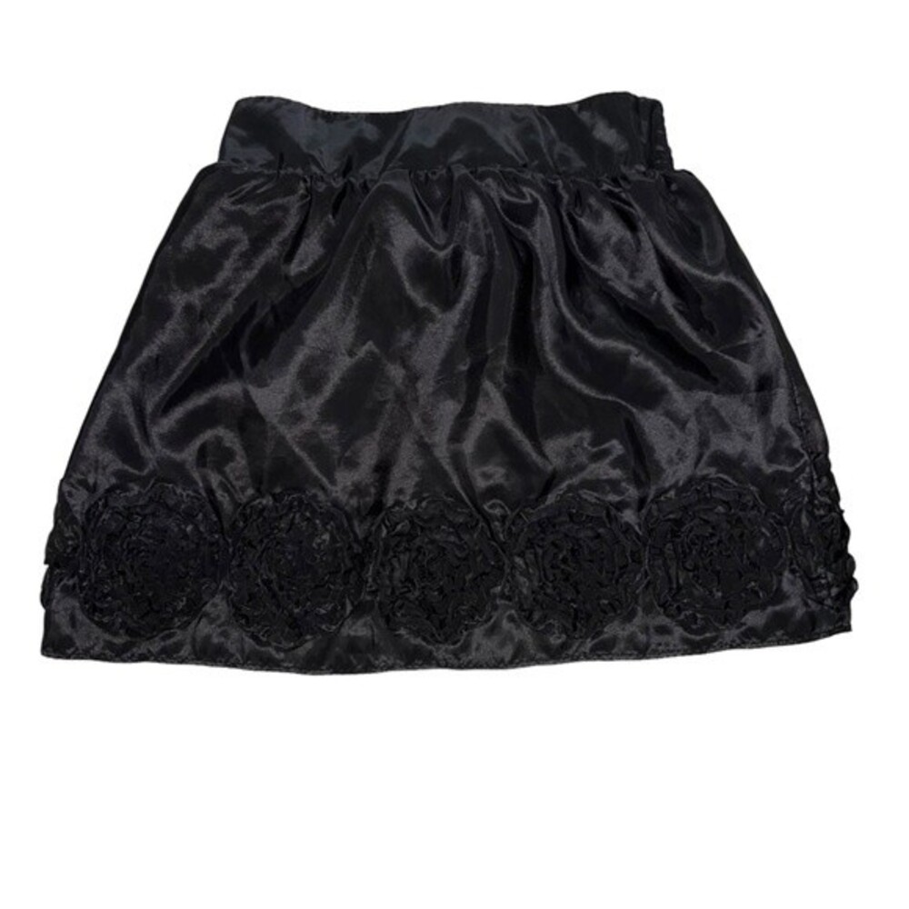 BCX Black Skirt Flowers Large Party Holiday Style 0039404